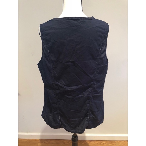 Cynthia Rowley Navy Blue Floral Sleeveless Top - Picture 4 of 5